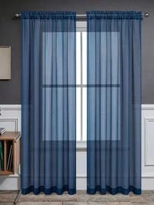 1pc Minimalist Style Pure White Sheer Curtain