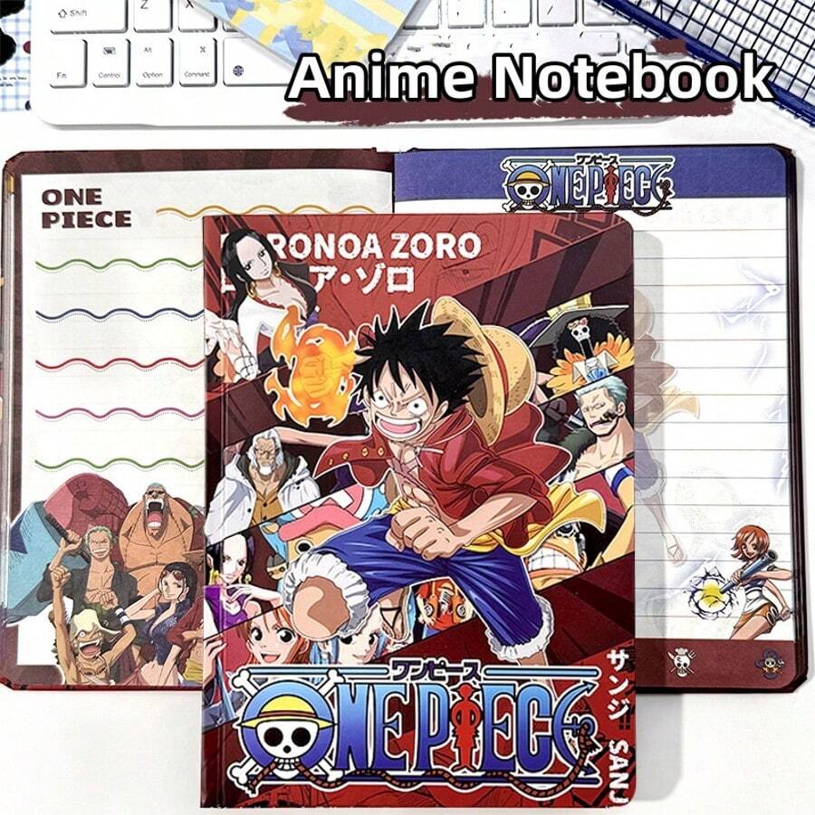 One Piece Anime Luff A5 Notizbuch, Cartoon Anime, personalisiert, kreativ, modisch, Studentennotizblock, Urlaubsgeschenk