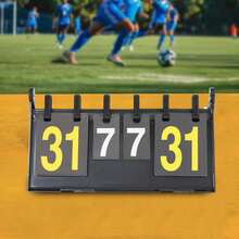 Score Counter Sports Scoreboard 4-Digit Tabletop Scoring Board Black Score Flippers Flip For Indoor/Outdoor Sports Competitions - Black - View 2