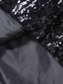 Paljettkavaj för män, lämplig för bar, nattklubb, scenframträdande - Svart - Visa 7