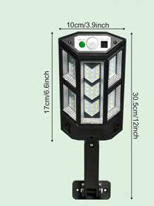 1 Peça Luminária de Parede LED com Sensor de Movimento Alimentada por Energia Solar, Prova d'água IP65, 3 Modos de Iluminação, Controle Remoto, Ângulo Ajustável, Lâmpada de Segurança Plástica para Jardim, Área Externa, Caminho, Entrada