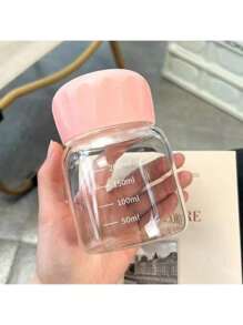 1/2pcs Mini Glass Small Cup For Coffee, Milk, Stylish & Portable, Cute Short Design