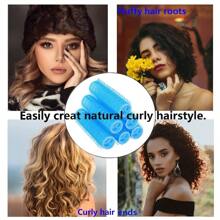18 PIEZAS Rizadores de cabello sin calor, rizadores de cabello profesionales para salón, herramientas para peinados rizados DIY, peine de cola de rata para mujeres con cabello corto y medio (2 cm x 6 cm), esenciales para volver a la escuela, viajes y vacaciones, accesorios para el cabello para mujeres
