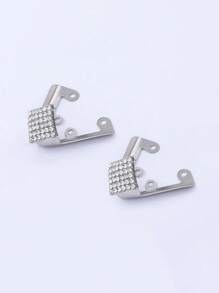 2pcs Metal Shoe Toe Protector, Anti-Kick Wear-Resistant Decorative Shoe Tip Clip-On (Without Glue) For Modifying High Heels, Pointed Toe & Wedge Shoes