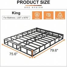 EMODA 5 Inch Twin Box Spring Bed Base, 1500 LBS Heavy Duty Metal Mattress Foundation With Fabric Cover, Easy Assembly - 8吋 - 查看 2