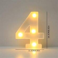 1PC 16cm LED Letter Light, Luminous Letter And Number Night Light, Suitable For Home, Bar, Wedding, Birthday Party Decoration
