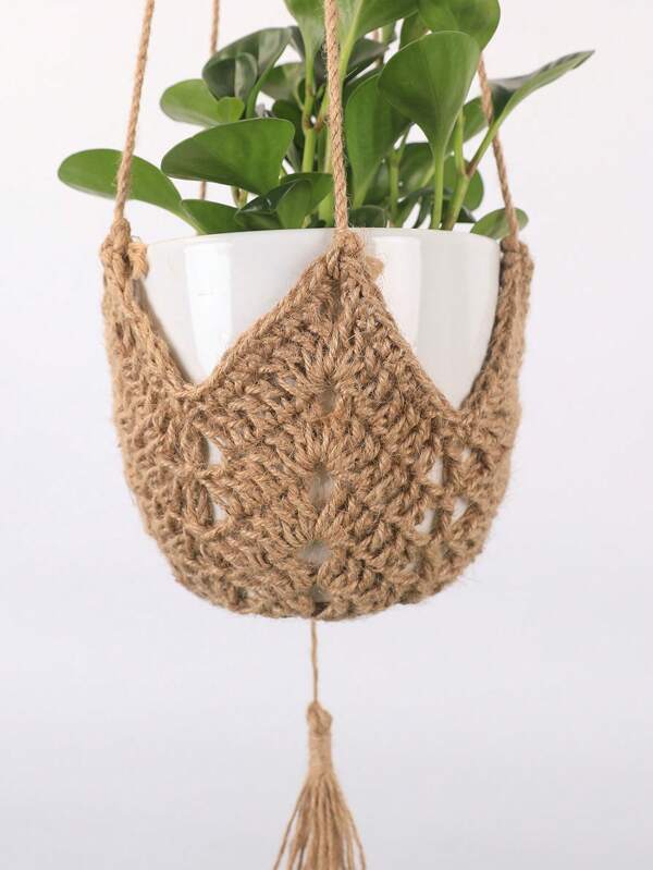 1 pièce Corde pour suspendre les plantes, décoration de panier de plante suspendu de style bohème macramé avec gland, convient pour les plantes en pot d'intérieur et d'extérieur