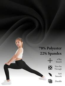 EXARUS 4 Pack Girls Leggings Kids Yoga Pants Crossover V Waist Ankle/Full Length High Waisted For School Casual Dance - BỘ 7 - Xem 3