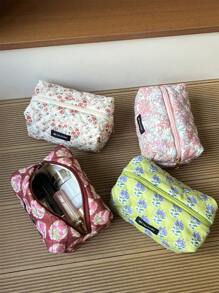 Bolsa de almohada portátil, bolsa de maquillaje grande, bolsa de cosméticos, bolsa de viaje, bolsa de maquillaje grande para niñas, bolsa de almacenamiento dulce, regalos para chicas adolescentes, bolsa de maquillaje de verano para mujeres, bolsa de cosméticos con estampado floral, organizador de maquillaje vintage, bolsa de artículos de tocador para viaje para brochas de maquillaje, cuidado de la piel y esmalte de uñas en gel - perfecto como regalo para niñas, amigas, cumpleaños, bodas, fiestas, suministros de maquillaje, herramientas de maquillaje, bolsa de almacenamiento, artículos de viaje
