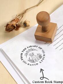 Personalisierter Buchs tempel, individueller Buchs tempel, "Aus der Bibliothek von", Hochzeitsstempel mit Namen und Datum, Geschenk für Buchliebhaber, das Beste als Geschenk
