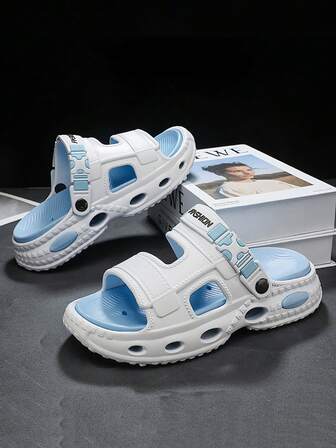 L.S.W.P 男士 EVA 拖鞋，轻便、柔软、防滑鞋底，舒适，适合居家和浴室使用，四季一脚蹬拖鞋，通用人字拖，旅行的理想选择