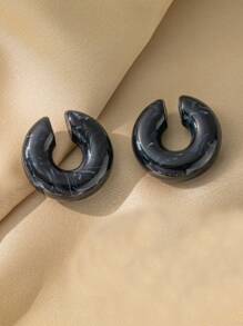 2pcs-6pcs Gothic Style Thick Hollow C-Shaped Ear Cuffs, Non-Piercing Earrings For Women Daily Wear