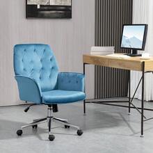 Silla de escritorio para oficina en el hogar de terciopelo, con asiento acolchado capitoneado, soporte lumbar y capacidad de girar - como en la foto - Ver 3