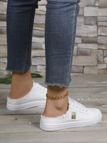 Women's Canvas Shoes, Spring/Summer Korean Casual White Flat Canvas Shoes, Versatile Low-Top Thin Breathable Canvas Sneakers For Female Students, Fashionable Inssp