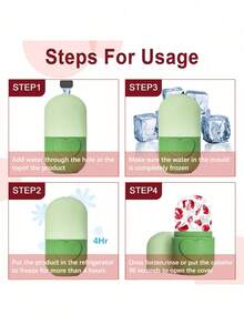 Silicone Love Shape Ice Cube Mold Oversized Ice Cube Making Machine, Multi-Functional Facial Massage Ice Roller Cold Compress Cooling, Can Be Reused - Multicolor - View 2