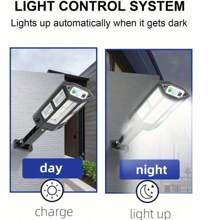 1 Peça Luminária de Parede LED com Sensor de Movimento Alimentada por Energia Solar, Prova d'água IP65, 3 Modos de Iluminação, Controle Remoto, Ângulo Ajustável, Lâmpada de Segurança Plástica para Jardim, Área Externa, Caminho, Entrada