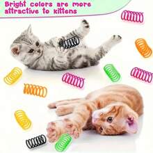 50pcs Cat Interactive Toys, Suitable For Cats And Small Dogs - Keep Your Pets Entertained And Active All Spring [Random Color Shipping]