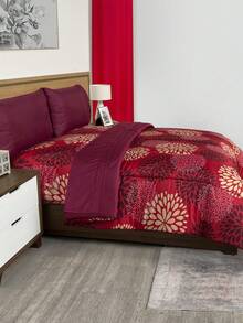 Home Elephant Edredón Set Matrimonial y King Size Microfibra Extra Suave con Sábanas Incluidas - Rojo - Ver 2