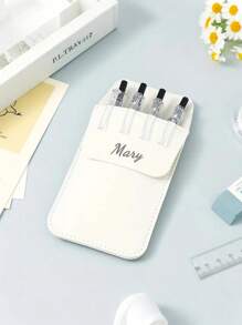 Estuche personalizable/PU para bolígrafos, con bolsillo con cremallera a prueba de fugas, gran capacidad, bolsa portátil para almacenamiento de bolígrafos, estuche de lápices personalizado, bolsa para bolígrafos de gran capacidad y estilo sencillo, multifuncional, ornamental, reutilizable, moderna, colorida, linda, vintage, de dibujos animados, para trabajadores, clientes, estudiantes, niños, para negocios/trabajo/oficina, para la escuela, vuelta al cole, suministros escolares, para la oficina, para el aula, para regalos de maestros, para la universidad, para colegas, para dormitorios, para maestros, para niños y niñas, para adolescentes, estudiantes de escuela secundaria junior, estudiantes de escuela secundaria, estudiantes universitarios, de primer año, de segundo año, estudiantes de cursos inferiores.