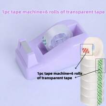 7pcs High Aesthetic Creative Desktop Tape Cutter - Cute And Stylish Office Desk Tape Cutter With Anti Slip Base - Ideal For Office And Home Use, Available In Multiple Colors Back To School