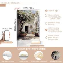 1pc Unframed Floral Canvas Wall Decor , White Wall Decor With Rustic Patio Scene, Bright Flowers And Sun-Drenched Planters, Modern Farmhouse Style, Perfect For Living Room, Bedroom Or Home Office, Ideal Gift For Spring And Summer Aesthetic, Bedroom Art Print | Serene Wall Art | Ink Medium, Room Decor, Posters, Wall Art, Room Decoration Stuff,Modern, Botanical - Multicolor - View 16