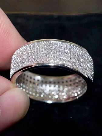 8、9、10、11 时尚钻戒，五排钻戒，情侣钻戒，戒指，金银戒指，嘻哈戒指，适合男士日常生活，男士礼物，生日礼物，周年纪念礼物，朋克风格，婚礼戒指，庆典和派对，时尚，办公室服装，配饰，休闲配饰