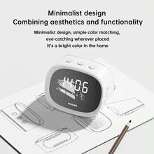 PHILIPS 藍牙音箱TAS2909 電子鬧鐘時鐘音箱 內建電池 20H續航力 藍牙5.3版本 免持通話 多裝置相容 白色 - 白色 - 查看 4