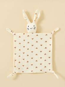 1pc Muslin Teething Blanket, Baby Rabbit Crinkle Cloth Sensory Toy - Multicolor - View 12