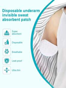 50pcs/Set Odorless Perspiration Absorbing Pads, Suitable For All Skin Types, Breathable One-Time Use Sweat Pads, Necessary For Body Care In Summer, Suitable For Travel, Sports, Outdoor Activities