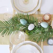 5 Stücke/10 Stücke/20 Stücke künstliche Palmenzweige, Gefälschte tropische Palmenblätter Kunststoffgrünpflanze Faux Arecastamm Dschungel-Boston-Dekoration für Innen- und Außenbereich, Hochzeit, Geburtstag, Party, Arrangement, Gartendekoration, Outdoor-Pflanze, Gartenbau, Künstliche Pflanze - Verschiedenfarbig - Übersicht 7