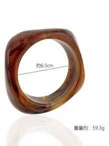 3pcs Set Asymmetrical Acrylic Translucent Bangle Bracelets, Unique & Versatile For Women