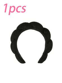 3pcs/Set Upgraded Thick Sponge Spa Headband And Wristband Set For Women, Suitable For Washing Face, Makeup, Skincare, SPA Use, Fluffy Sponge Headband And Wristband, Also Suitable As Birthday, Holiday, Date Gift For Family, Friends, Partners (3/2/1pc Available)