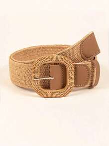 Plus Size/Oversized Boho Style Woven Elastic Waist Belt, Suitable For Beach Dress, Party Attire, Versatile Accessory For Spring/Summer Summer, School