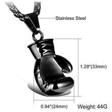 1pc Personalized Boxing Glove Necklace, Customizable Pendant, Father's Day Gift, Birthday Gift For Dad, Boyfriend, Husband - Multicolor - View 3