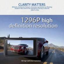 1pc, Front & Rear (Front & Rear) Dash Cam, Dual Channel Car Camera, 1296P Full HD DVR, Loop Recording, 3 Inch Display, 32GB Memory Card Included - Car Supplies
