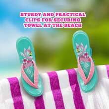 2pcs Reversible Beach Towel Clips, Portable Towel Clamps, Accessories For Beach Chairs, Decks, Pools, Cruise Ships, Rest Areas