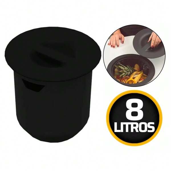 Lixeira P/ Embutir Redonda 8 Litros METASUL-ARQUITECH