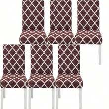 6pcs Stretch Printed Chair Covers, Soft Fitted Universal Table Covers, Removable & Washable Spandex Chair Protectors, Home Christmas Decor, Gifts For Men, Gifts For Friends, New Year