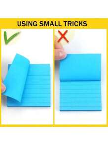 Colorful Striped Sticky Notes, Multi-Color Square Sticky Notes, N-Times Reusable Fluorescent Memo Pads With Lines,School Supplies,Back To School