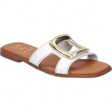 LRK | Sandali aperti da donna LRK – Sandali piatti con dettagli – Sandali estivi slip-on – Sandali in pelle – Slip-on – Eleganti – Alla moda – Comodi e versatili – Alta qualità – Modello 5565 - Bianco - Visualizzare 2