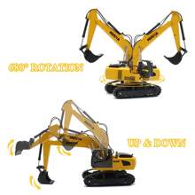 Remote Control Tow Truck With RC Excavator Set, RC Tow Engineering Car With Light And Sound