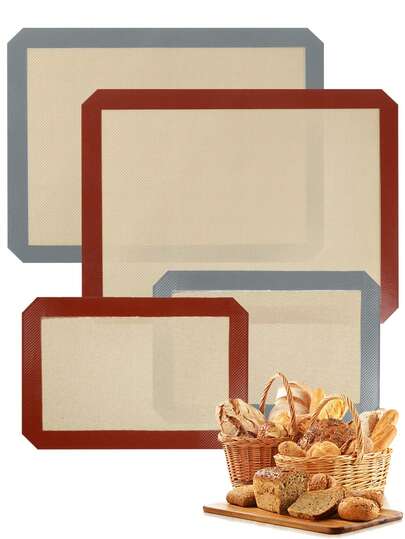 2 件硅胶烤垫 - 可重复使用硅胶烤垫 - 简单方便的不粘烘焙用品 - 11.81"X8.26"/16.53"X11.61" 硅胶烘焙垫 - 烤箱烘焙垫