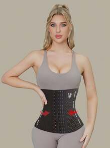 1PC Dames Letter M+Taille Riem 6 Rijen 13 Gespen Neopreen Bundel Taille Riem Taille Bescherming Plastic Riem Geschikt Voor Oefening, Hardlopen, Yoga, Dagelijks Kantoor, Lichaamsvormende Riem