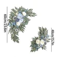 2pcs/Set Artificial Simulated Roses Wedding Decoration Flower For Wedding Birthday Holiday Party Home Festivals Indoor Outdoor Table Wall Door Window Chair Decoration Fake Flowers, Valentine's Day Decoration, Mother's Day Decoration - Màu xanh lam - Xem 7