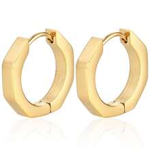 1 Pair Of Minimalist Personalized Exaggerated Oval Metal Earrings