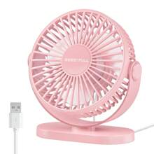 Ventilador de escritorio de verano, ventilador portátil USB con inclinación de 360°, ventilador personal plegable con 3 velocidades, ultra silencioso, ventilador de mesa para estudiantes, dormitorio, pequeño ventilador de enfriamiento y refrigerador de aire