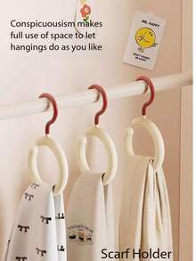[360° Swivel] Dopamine-Free Drill Multi-Functional Hanging Rack! Scarves, Hats, Bags All-In-One Storage, Round Scarf Display Super Eye-Catching