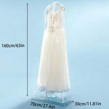 1pc/2pcs Breathable Garment Bag For Wedding Dress, Bridal Gown, Evening Dress, Suit Jacket, Anti-Dust Storage Bag, White Garment Cover For Closet Or Travel, Fits Long Dresses, Transparent Dress Bag Clothing Protective Cover, Dust-Proof Clothing Cover, Wardrobe Protective Cover, Clothing Dust-Proof Cover, Clothing Cover, Long Clothing Cover, To Prevent Dust, Moisture, Insect Pests, Travel Clothing Bag, Portable Clothing Cover, Wrinkles And Quality Degradation, Suitable For Hanging Dresses, Wedding Dresses Or Business Suits. Wedding Dress Storage,Personalized Wedding Favors,Wedding Decor,Groom Dust Cover,Bride,Bridal,Best Man, Bridesmaid