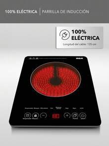 RCA ELECTRODOMESTICOS Tempered Glass Induction Grill (1 Burner) RC-12A3