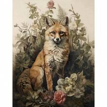 1 Stück Geschenk Vintage Dark Academia Ästhetik Tier Poster Kaninchen, Hirsch, Krähe, Fuchs Drucke Leinwand Malerei Wandkunst Bilder für Raum Zuhause Dekoration optional mit Rahmen - Verschiedenfarbig - Übersicht 15